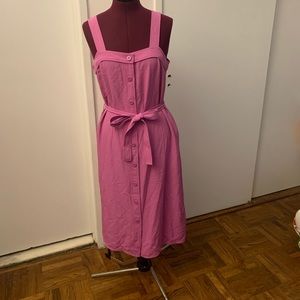 Everlane pink classic dress with pockets NWT